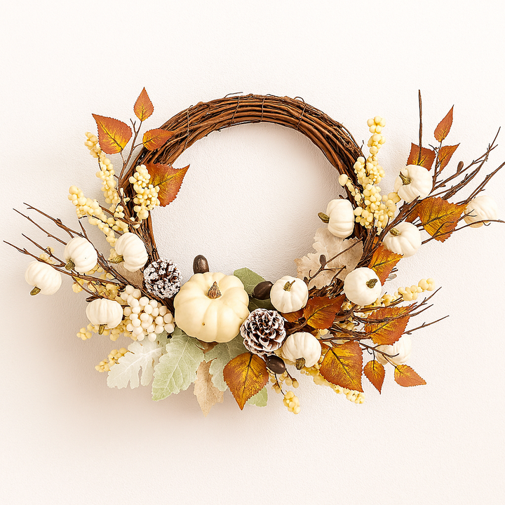 Ivory Pumpkin Grove Wreath