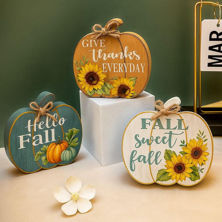 Rustic Fall Sentiment Pumpkins
