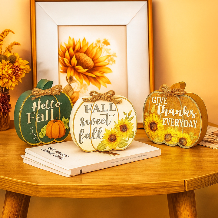 Rustic Fall Sentiment Pumpkins