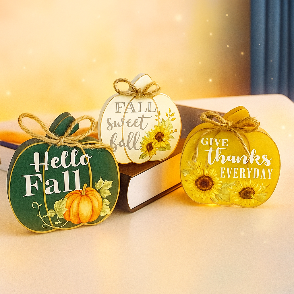 Rustic Fall Sentiment Pumpkins