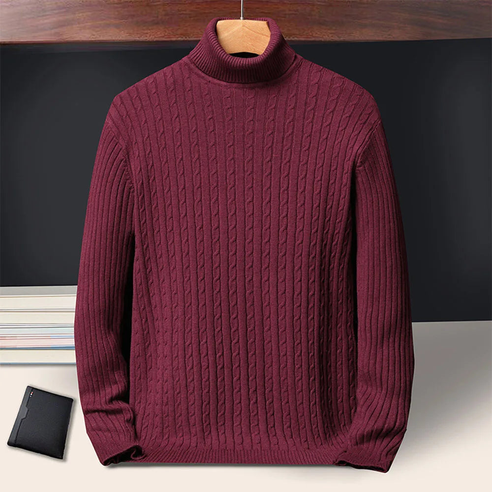 Ribbed Knit Turtleneck Sweater