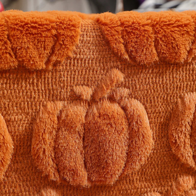 Harvest Pumpkin Chenille Table Runner