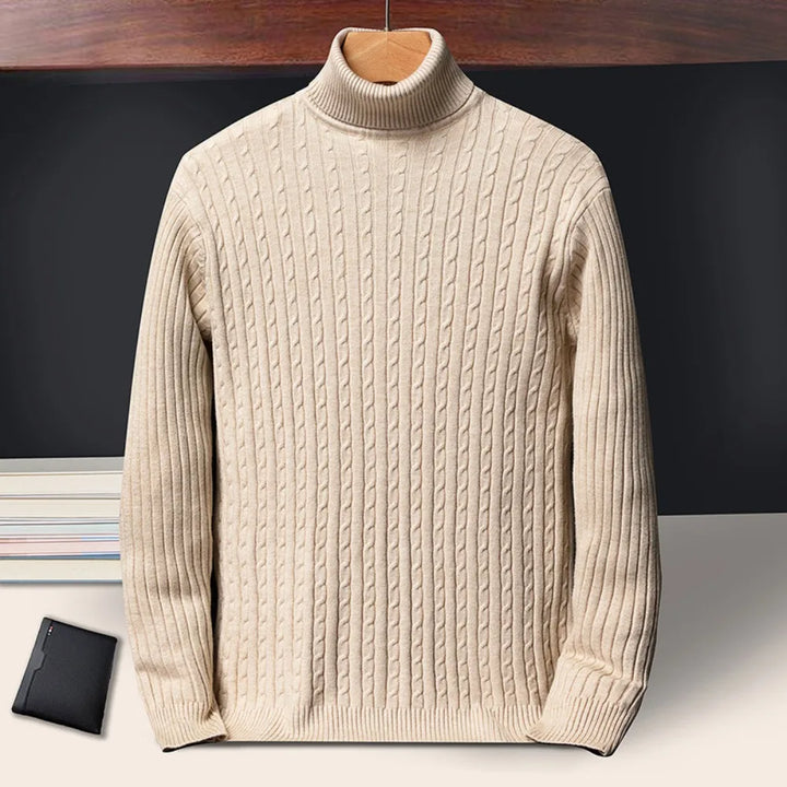 Ribbed Knit Turtleneck Sweater