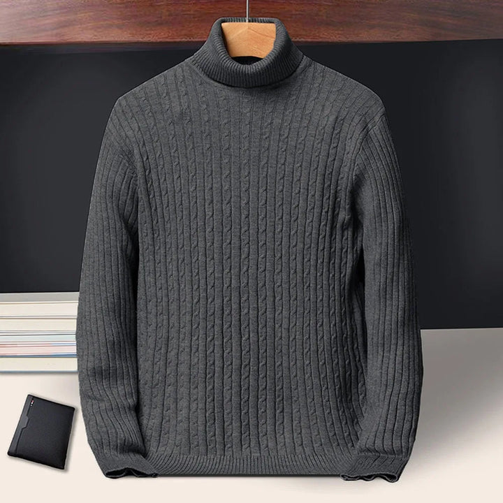 Ribbed Knit Turtleneck Sweater
