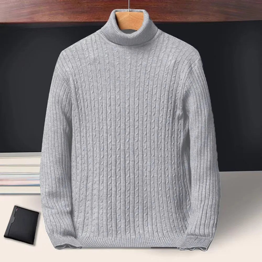 Ribbed Knit Turtleneck Sweater