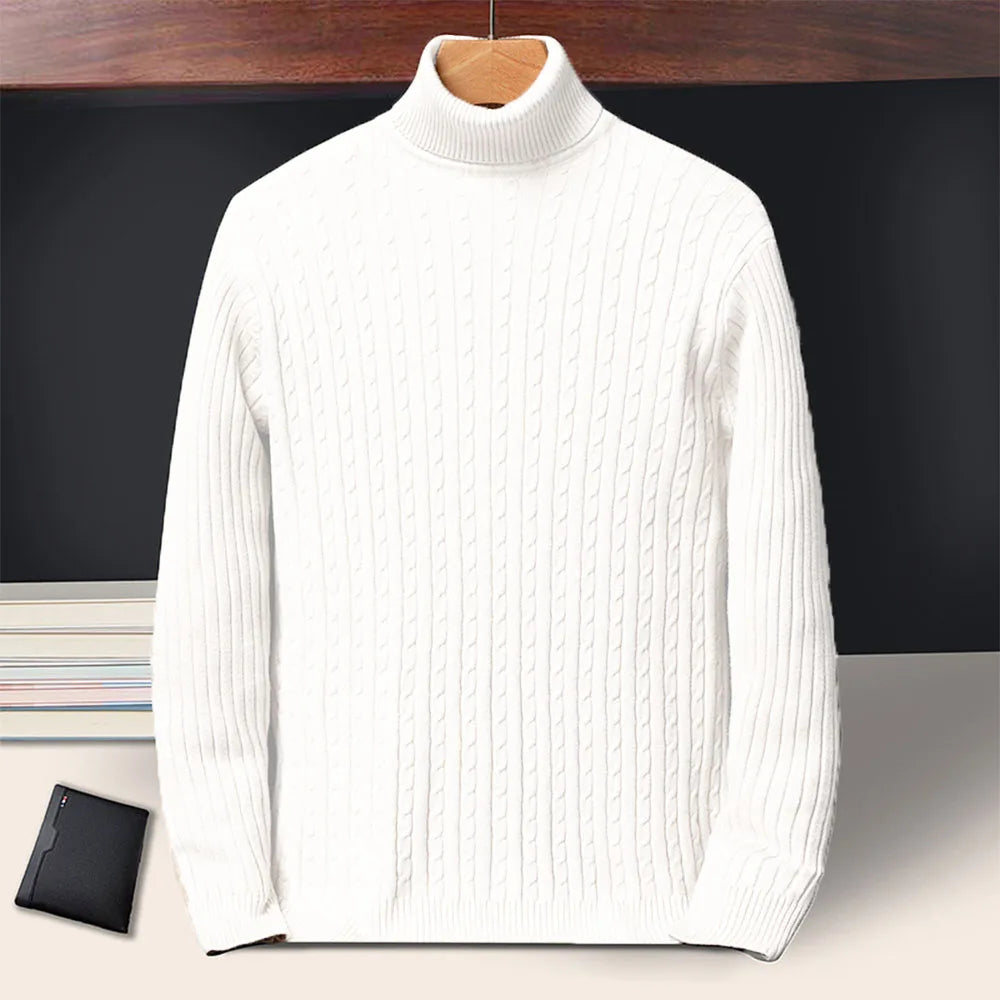 Ribbed Knit Turtleneck Sweater
