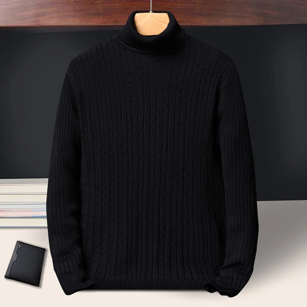 Ribbed Knit Turtleneck Sweater